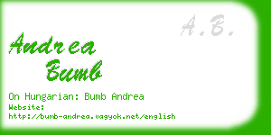 andrea bumb business card